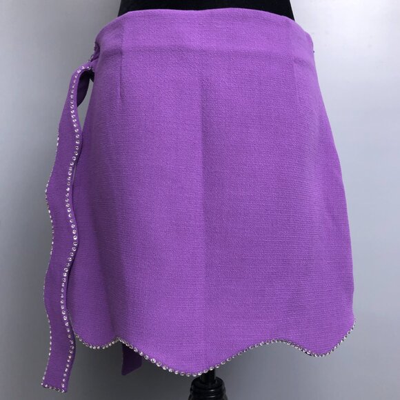 Nice! 🤩🤩 BNWT Mach & Mach Wavy Crystal Wool Mini Skirt in Light Purple - Picture 4 of 11